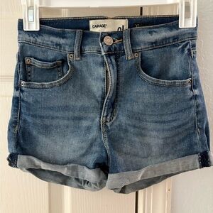 Garage Blue Jean Shorts High-Waisted Cuffed